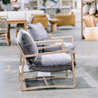 Atlas Chair, Gray Velvet