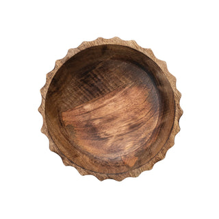 3" Mango Wood Footed Bowl