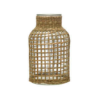 Glass Vase w/ Woven Sleeve