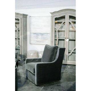 Bret Swivel Chair, Gray Velvet