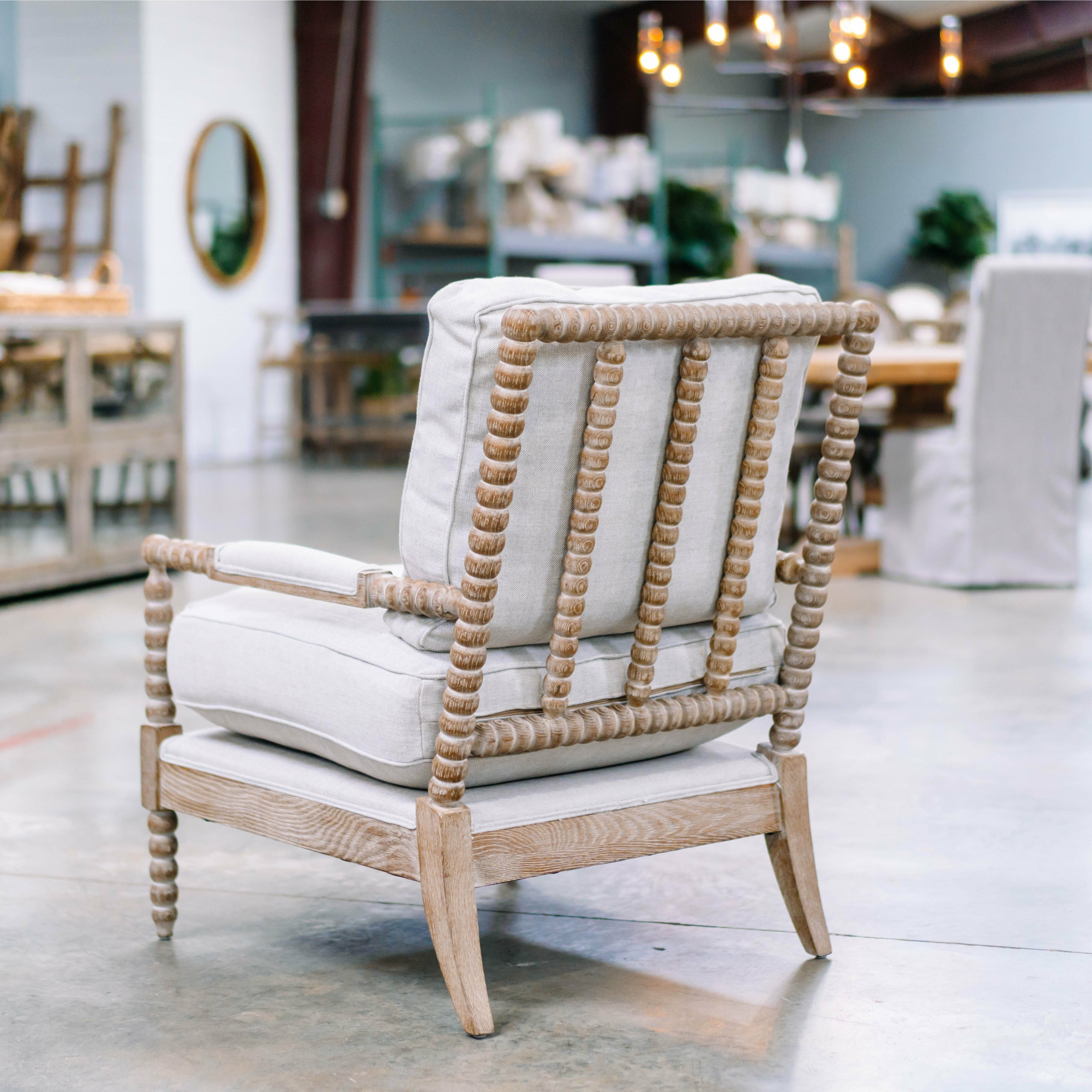 White spindle online chair